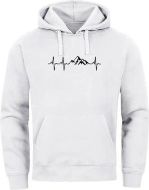 Neverless Hoodie Hoodie Herren Print Wandern Berge Herzschlag Outdoor Aufdruck Motiv