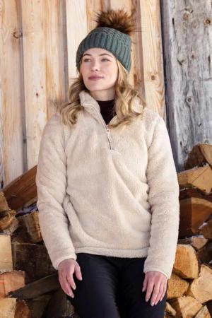Teddy Damen Fleece-Pullover - Beige