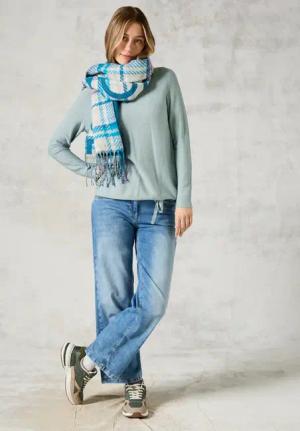 Cecil Damen Feinstrickpullover in Grün, Gr: S