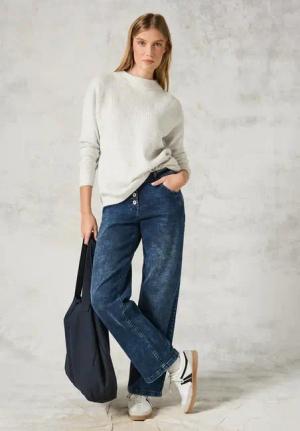 Cecil Damen Strukturpullover in Grau, Gr: XXL