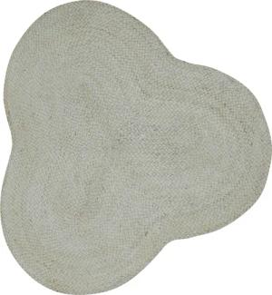 carpetfine Teppich "Alia Juteteppich", wolkenförmig, 10 mm Höhe, handgewebt aus Jute, Naturteppich, Sonderform blau, Boho Style, uni