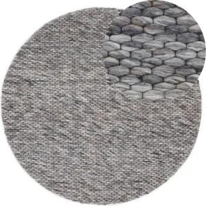 carpetfine Wollteppich "Sina", rund, 14 mm Höhe, grobe Struktur, Zeitloses Design, reine Wolle, Wohnzimmer