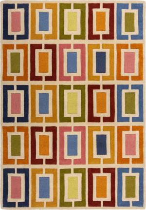 FLAIR RUGS Wollteppich "Retro Blocks", rechteckig, 10 mm Höhe, Retro Blocks geschnitzter Wollteppich
