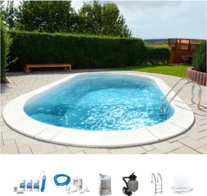 my POOL BWT Ovalpool "PREMIUM mit sandfarbener Innenfolie", (Komplett-Set, 7 tlg.), Höhe 120 cm, in verschiedenen Größen