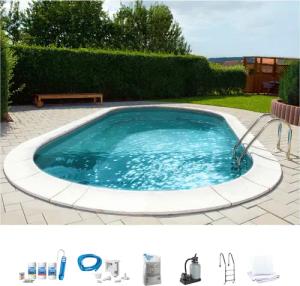 my POOL BWT Ovalpool "PREMIUM mit grauer Innenfolie", (Komplett-Set, 7 tlg.), Höhe 150 cm, in verschiedenen Größen