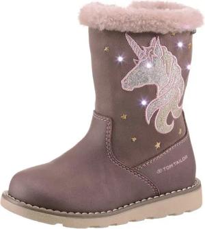 TOM TAILOR Blinkschuh Winterstiefel, Langschafttstiefel, Kinderstiefel mit blinkendem Einhornmotiv