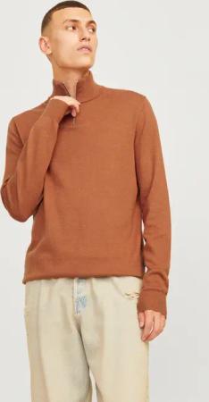 Jack & Jones Troyer "JJEEMIL KNIT HALF ZIP NOOS", mit Rippbündchen
