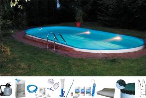 my POOL BWT Ovalpool "PREMIUM mit blauer Innenfolie", (Komplett-Set, 10 tlg.), Höhe 120 cm, in verschiedenen Größen