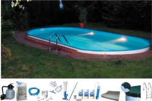 my POOL BWT Ovalpool "PREMIUM mit blauer Innenfolie", (Komplett-Set, 10 tlg.), Höhe 120 cm, in verschiedenen Größen