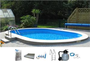 my POOL BWT Ovalpool "PREMIUM mit blauer Innenfolie", (Komplett-Set, 7 tlg.), Höhe 120 cm, in verschiedenen Größen