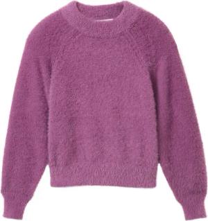 TOM TAILOR Mädchen Cropped Pullover, lila, Uni, Gr. 92/98