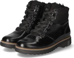 Waldläufer Schnürstiefeletten HITOMI für Damen - Gr. 37,5 - schwarz - Lackleder
