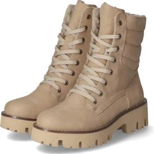 Rieker Schnürstiefel für Damen - Gr. 43 - beige - Synthetik