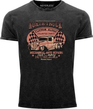 Neverless Print-Shirt Neverless® Herren T-Shirt Vintage Shirt Printshirt Hot Rod Big Block mit Print