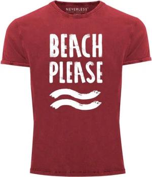 Neverless Print-Shirt Cooles Angesagtes Herren T-Shirt Vintage Shirt Beach Please Urlaub mit Print