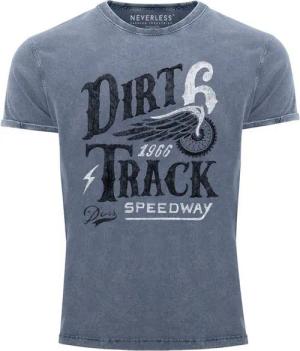 Neverless Print-Shirt Cooles Angesagtes Herren T-Shirt Vintage Shirt Dirt Track Racing mit Print