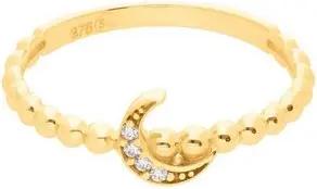 Suzan Gold Goldring Moonlight Ring, Gelbgold 375, Zirkonia-Steine