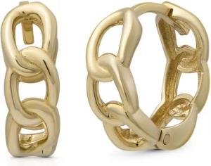 Suzan Gold Paar Creolen Curb Creolen, Gelbgold 375