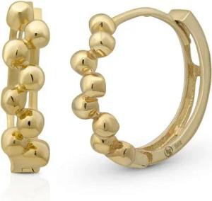 Suzan Gold Paar Creolen Popcorn Creolen, Gelbgold 375