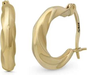 Suzan Gold Paar Creolen Twisted Creolen, Gelbgold 375