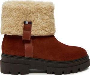 Tommy Hilfiger Stiefeletten Faux Fur Suede Roll-Down Boot FW0FW08158 Braun