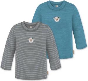 normani Langarmwickelbody 2er Pack Baby Merino Longsleeve „Taupo" Multirabatt - Winter Feinstrick Wollpullover aus 100 % Merinowolle