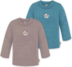 normani Langarmwickelbody 2er Pack Baby Merino Longsleeve „Taupo" Multirabatt - Winter Feinstrick Wollpullover aus 100 % Merinowolle