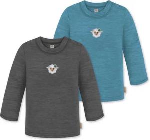 normani Langarmwickelbody 2er Pack Baby Merino Longsleeve „Taupo" Multirabatt - Winter Feinstrick Wollpullover aus 100 % Merinowolle
