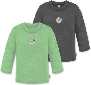 normani Langarmwickelbody 2er Pack Baby Merino Longsleeve „Taupo" Multirabatt - Winter Feinstrick Wollpullover aus 100 % Merinowolle