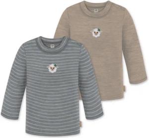 normani Langarmwickelbody 2er Pack Baby Merino Longsleeve „Taupo" Multirabatt - Winter Feinstrick Wollpullover aus 100 % Merinowolle