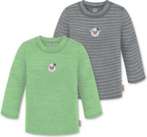 normani Langarmwickelbody 2er Pack Baby Merino Longsleeve „Taupo" Multirabatt - Winter Feinstrick Wollpullover aus 100 % Merinowolle