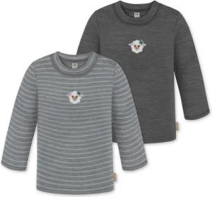normani Langarmwickelbody 2er Pack Baby Merino Longsleeve „Taupo" Multirabatt - Winter Feinstrick Wollpullover aus 100 % Merinowolle