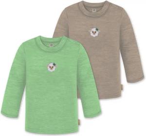 normani Langarmwickelbody 2er Pack Baby Merino Longsleeve „Taupo" Multirabatt - Winter Feinstrick Wollpullover aus 100 % Merinowolle