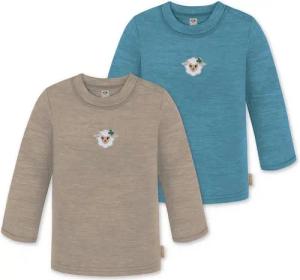 normani Langarmwickelbody 2er Pack Baby Merino Longsleeve „Taupo" Multirabatt - Winter Feinstrick Wollpullover aus 100 % Merinowolle