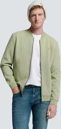 NO EXCESS Sweater "No Excess Stylische Weste mit Bomberkragen und Piqué-Material"