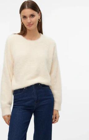 Vero Moda Rundhalspullover "VMALINA LS O-NECK BOXY PULLOVER BOO"
