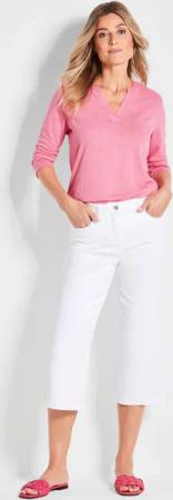 Jeans-Culotte VERA im 5-Pocket-Stil - weiß - Gr. 19 von Goldner Fashion