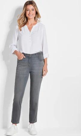 7/8-Jeans BELLA mit Strasssteinen - grau - Gr. 21 von Goldner Fashion