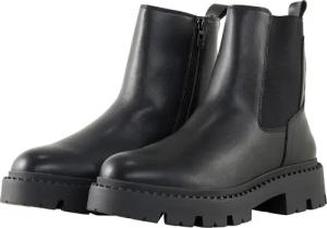 TOM TAILOR Damen Gefütterte Stiefeletten aus Kunstleder, schwarz, Uni, Gr. 38