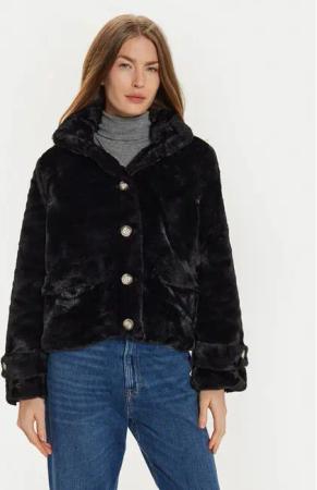 Vero Moda Pelzmantel Sonjaeva 10310303 Schwarz Regular Fit