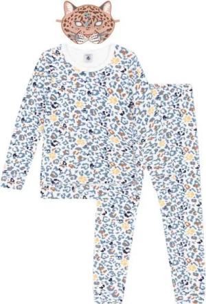 Petit Bateau Schlafanzug Petit Bateau Pyjama Frottee Schlafanzug mit Leopardenprint und Maske