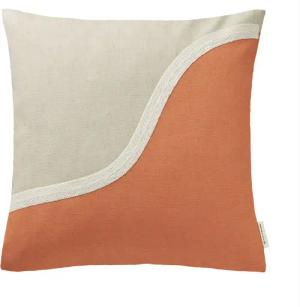 TOM TAILOR Unisex Zierkissenhülle mit Colour Blocking, beige, Colour Blocking, Gr. 38X38