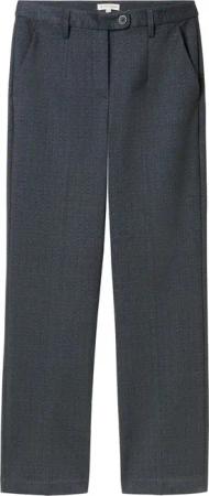 TOM TAILOR Damen Gerade Mia Hose, grau, Fischgrät, Gr. 36/32