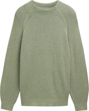 TOM TAILOR Damen Plus Size - Strickpullover mit Stehkragen, grün, Uni, Gr. 46