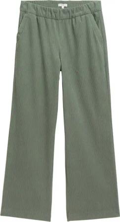 TOM TAILOR Damen Cord Loose Fit Hose, grün, Uni, Gr. 40/32