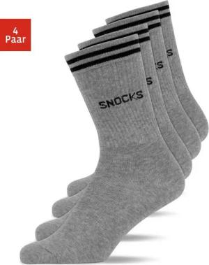 SNOCKS Sportsocken Hohe Tennissocken mit Streifen für Damen & Herren (4-Paar) aus Bio-Baumwolle, stylish für jedes Outfit