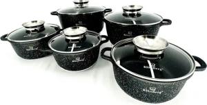 KlönBerg Topf-Set Wunderschöne Töpfe mit Steinbeschichtung in 5 verschiedenen Größen, Aluminiumguss, Keramik, Edelstahl (Passt in jede Küche! 1.3L / 1.7L / 2.4L / 3.1L / 4.3L, 10-tlg., Es ist eine perfekte Geschenkidee für jeden Anlass), Innovative Aroma