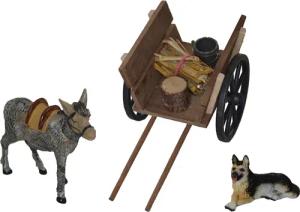 Alfred Kolbe Krippen-Zubehör "Weihnachtsdeko", Eselwagen mit Esel und Hund