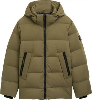 TOM TAILOR Herren Daunenjacke mit abnehmbarer Kapuze, grün, Uni, Gr. XXL