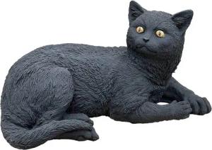 Stone and Style Gartenfigur Steinfigur schwarze Katze Salem
